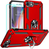 For Iphone 8 Case, Iphone 7 Case, Iphone Se 2020/2022 Case With Screen Protector, Military Grade Protective Cases With Ring For Iphone Se (Red)