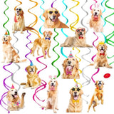 Golden Retriever Hanging Swirls Golden Retriever Birthday Party Decorations 20Pcs Dog Party Ceiling Streamers Retriever Party Supplies For Puppy Dog Party Hanging Decorations