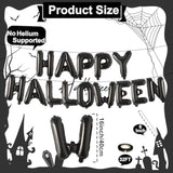 Black "HAPPY HALLOWEEN" Balloon Banner: 16" Mylar Foil Party Decor