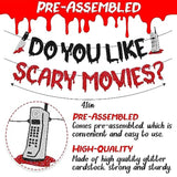 Horror Movie Night Banner: Scream Theme Spooky Party Decor