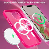 MagSafe Translucent Matte Slim Shockproof Case for iPhone 14 Plus Hot Pink