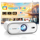 4K Projector Built-In Google Tv: 2500 Ansi/Auto Lens Cap & 4D Keystone/Auto Focus & Ai Voice Control, Smart Portable Projector With Wifi6 & Bluetooth, Outdoor Movie Proyector For Streaming Apps