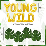 13Pcs Young Wild And Three Balloon Young Wild And Three Banner Young Wild And Three Decorations For Boy Girl Third Birthday 3Rd Birthday Balloon Decorations