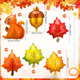 24PCS Fall Thanksgiving Balloons Maple Leaf Pine Cone Squirrel Party Decor