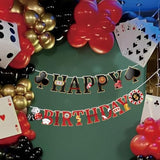 Casino Happy Birthday Banner Casino Theme Party Decorations Poker Game Party Banners Garland For Las Vegas Night Poker Game Party Supplies