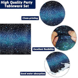 50 Guests Galaxy Party Starry Night Supplies Tableware Set Outer Space Theme Birthday Star Party Table Decorations Solar System Paper Plates Napkins Forks,192Pcs