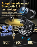 Wireless Earbuds, Bluetooth 5.4 Headphones Sport, Over Ear Buds With Enc Noise Cancelling Mic, 48H, Wireless Earphone With Earhooks, Stereo Deep Bass, Ip7 Waterproof Ear Bud For Workout Running, Black