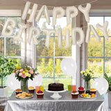 65 Pcs Cream Happy Birthday Balloons And 2 Sets A-Z Letters Foil Balloons, Beige 16 Inch Personalized Name Happy Birthday Banners For Wedding Baby Shower Anniversary Party Decorations (Cream)