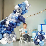 97pcs Blue White Silver Balloon Garland Kit for Birthday, Baby Shower, Wedding