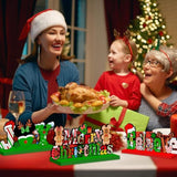 Christmas Decorations Table Centerpiece 4Pcs Gingerbread Christmas Party Decorations Wooden Signs Merry Christmas Table Topper Signs Photo Prop For Xmas Holidays Tiered Tray Decor