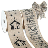 2 Rolls Christmas Jesus Wired Ribbon 2.5 Inch 20 Yard John 3:16 For Go