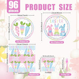 96 Pieces Happy Easter Party Tableware Set – Bunny & Carrot Pastel Design Disposable Plates, Napkins, and Pink Forks for Egg Hunt, Spring Classroom Event, or Holiday Celebration