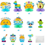 12Pcs Taco Bout A Boy Gender Reveal Honeycomb Centerpiece, It'S A Boy