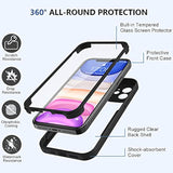 Clear Protective Case for iPhone 11 - Black Full Body Design