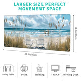 Nautical Coastal Gaming Mouse Pad,12X31.5In Non-Slip Rubber Beach Desk Mat,Large Extended Mousepad For Office Home Laptop,Mice Pads Gifts,Game Lover Deskmat Decor (Peaceful Coastal Scene)