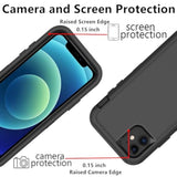 For Iphone 12 Case/12 Pro Case, (Not Fit 12 Mini) Defender Case Heavy Duty Shockproof Dustproof 3 In 1 Rugged Protective Phone Cover For Iphone 12 Pro/12 6.1 Inch (Black)