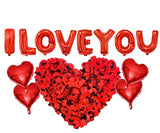 16" I Love You Foil Balloon Letters Hearts Balloon with Rose Petals