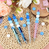 100PCS 15mm White and Blue Silicone Beads for Keychains, Bracelets, and Crafts