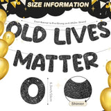 Pre Strung Banner 6.56 Ft Funny Birthday Retirement Party Decorations 80Th 70Th 60Th 50Th Retirement Party Garland Bunting Decorations For Men Women(Glitter Black)