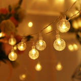 Globe String Lights Plug In, 10Ft 20 Led Globe Crystal Ball Warm White Fairy Lights For Birthday Holiday Christmas Weddi