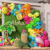 155Pc Tropical Hawaiian Luau Balloon Arch Kit: Pineapple, Flamingo & Summer Decor