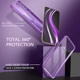 Heavy Duty Military Grade Protection Case for Samsung Galaxy S21 5G, 6.2 inch Purple - Built in Screen Protector and Kickstand