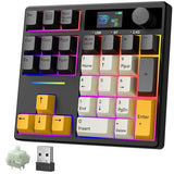 Td31Pro Mechanical Numpad,Mini Keyboard With Screen&Knob,Bluetooth5.0/2.4G/Type-C Wireless Numeric Keypad,Gasket Hotswap Rgb Number Pad,Pbt Keycaps Rechargeable Number Keypad For Pc(Black-Grey)
