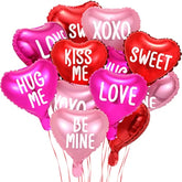48Pcs Romantic Color Heart Balloons (10In, Red, Rose Red, Pink) For Valentine'S Day, Birthday, Wedding Decoration. Self Sealing, Reusable, Aluminum Foil