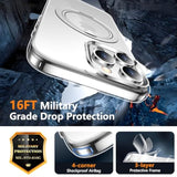 Designed For Iphone 16 Pro Case, 360°Rotatable Ring Stand Case Compatible With Magsafe -Grade Protection Magnetic Kickstand Case 6.3 Inch-Clear
