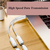 2-in-1 USB C to C Cable, PD 100W Charging & Audio Headphone Adapter with Microphone, Support USB 2.0(480Mbps) Data Transmission, Compatible with