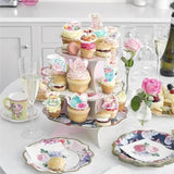 48Pcs Tea Party Paper Cupcake Toppers, Floral Tea Time Tea Party Decorations, Afternoon Tea Themed Birthday Party Cake Picks For Baby Shower Princess Birthday Party Wedding Favors