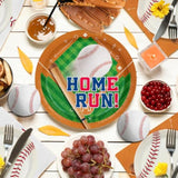 99PCS Baseball Party Supplies Kit with Plates, Cups, Banner & Tablecloth for 24 Guests