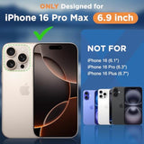 For Iphone 16 Pro Max Case Waterproof, Metal Heavy Duty Full Body Protective Case With Built-In Screen Protector, Military Grade Shockproof Defender Cover For Iphone 16 Pro Max 6.9", Black