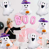 9pcs Halloween Balloons Pink BOO Pumpkin Ghost Party Decorations for Birthday Decor