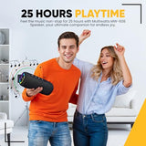 AuraBoom Portable Bluetooth Speaker, 20W Dolby Stereo Sound, Deep Bass, IPX5 Water-Resistant, 25H Playtime, RGB Lights, 40W TWS Pairing, BT 5.3,
