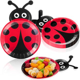 24 Pcs Ladybug Plates Party Paper Plates Ladybug Theme Party Decorations For Dinner Dessert Picnic Birthday Wedding
