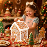 Gingerbread House Christmas Candy Jar With Lid 9.3 Inch Ceramic Christmas Cookie Jar Decorative Treats Storage Container For Holiday Kitchen Xmas Decoration Gift Counter