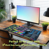 Excel Cheat Sheet Desk Pad, Large Excel Mouse Pad For Desk Water-Resistant Office Desk Mat With Stitched Edge And Anti-Slip Base (Colorful)