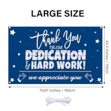 We Appreciate You Banner Decorations Thank You For All You Do Banner Backdrop For Teacher Employee Staff Doctors Nurse Poaster Boss Volunteer Appreciation Week Party Decor Supplies - Blue Silver