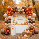 Fall Boho Balloon Arch Kit: Burnt Orange, Peach, Brown + Backdrop