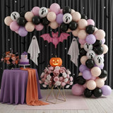 52pcs Halloween Balloons 12 Inch Pink Black Orange Purple Ghost Printed Party Decorations