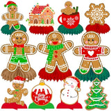 Christmas Honeycomb Centerpieces 12Pcs Gingerbread Man Party Table Centerpieces Gingerbread Party Decorations Merry Xams Snowflake Centerpieces For Winter Holiday Favor Supplies