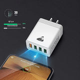 Usb Wall Charger, 40W 4-Port Fast Charger Block, Multiport Usb Cube Power Adapter Wall Charger Plug Charging Block For Iphone 15 14 13 12 11 Pro Max Xr Xs Max 8,Samsung,Android Phones