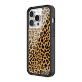 Cases - Meow, Compatible With Apple Iphone 14 Pro | Leopard Animal Brown Black Spots Cute Trendy - Protective Black Bumper, 4Ft Drop Test Certified, Women Owned Small Business