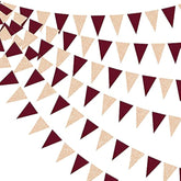 30 Ft Burgundy Party Decorations Champagne Gold Burgundy Triangle Bann