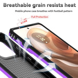 Motorola Moto Edge 5G 2025 Case with HD Screen Protector and Military-Grade Ring Holder Kickstand Slide Camera Lens Cover Shockproof Phone Case for Moto Edge 2025 Purple