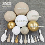 White Sand Gold Balloon Arch Double Stuffed Neutral Beige for Baby Shower Party
