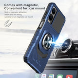 For Cricket Debut S3 Case/At&T Vista 2 Case With Screen Protector,Magnetic Ring Stand Dual Layer Military Grade Protection,Rugged Shockproof Corner Phone Case For Cricket Debut S3/Att Vista 2 Blue