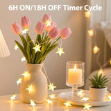 Rechargeable Star Fairy Lights Battery Operated With 8 Modes, 17Ft 50Led String Lights Indoor With Timer, Twinkle Lights