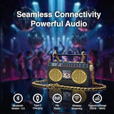 Portable Bluetooth Speakers, Retro Speakers Bluetooth Wireless Wearable Mini Bluetooth Boombox with 27 Neck Chain, FM Radio, On-Board Buttons, Dual